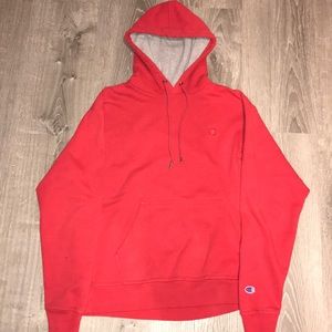 Red champion hoodie